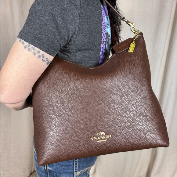 Coach Large Laurel pebbled leather shoulder bag in Maple. New with tags! - Picture 6 of 11